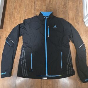 Adidas Black Performance Jacket with Blue Highlights